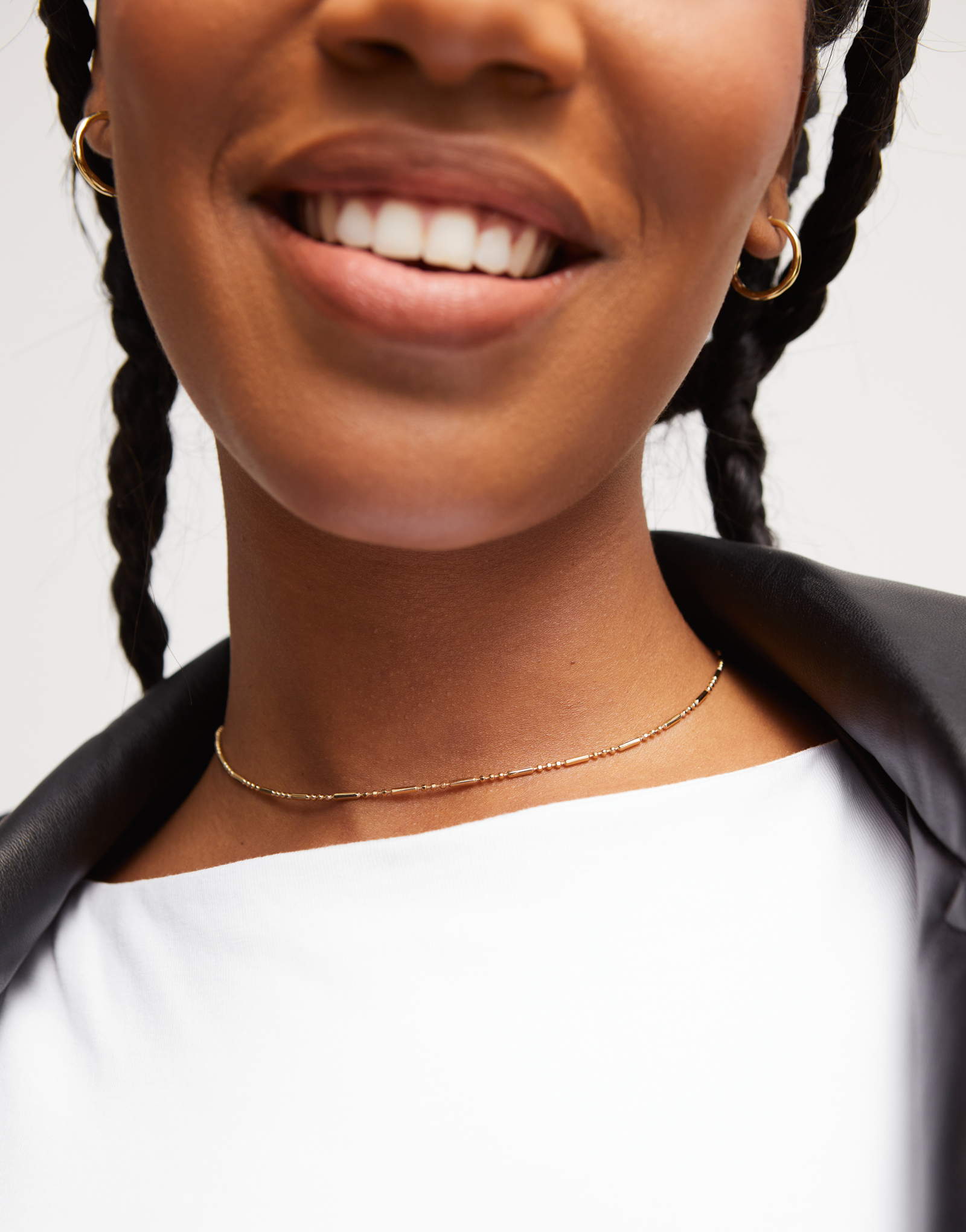 Chain charm necklace, Golden, large thumbnail